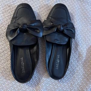 Black leather mules, Size 7